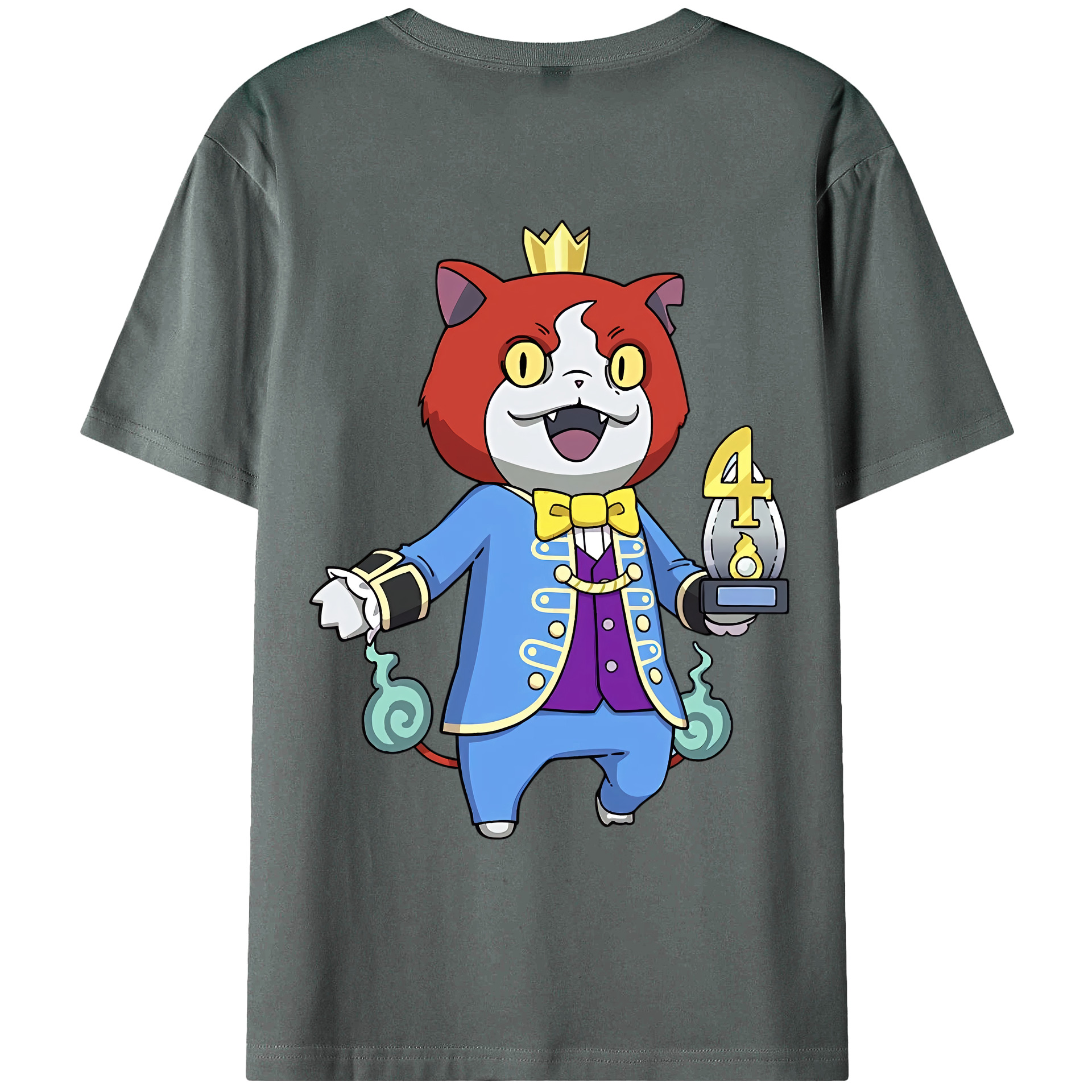 （画像用） 妖怪ウォッチ Yo-kai Watch 綿100％ メンズ半袖Tシャツ（バックプリント） 通気性